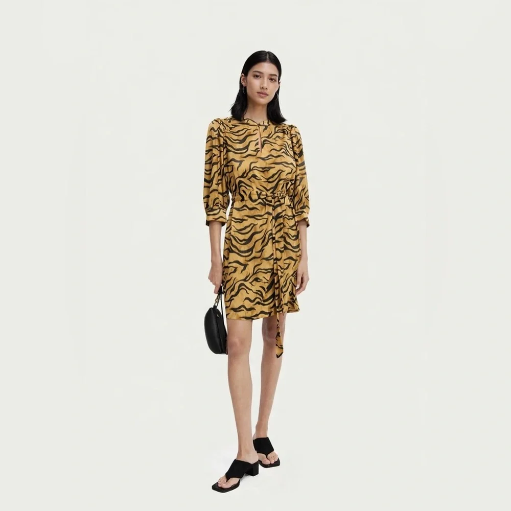 scotch and soda printed satin dress SCOTCH & SODA Printed Satin Midi Dress